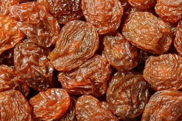 food background of raisin, top view
