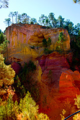 ochre rocks in roussillon, provence, france