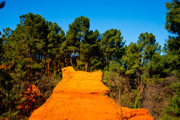 ochre rocks in roussillon, provence, france