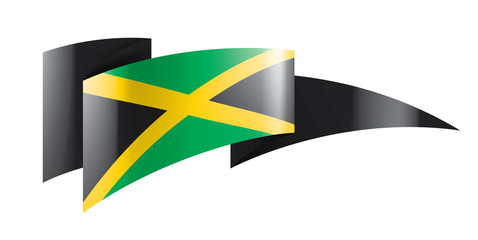 Jamaica flag, vector illustration on a white background