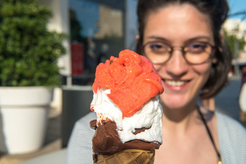 Young woman in Mallorca, Spain