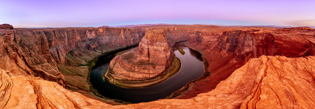 Horseshoe Bend Canyon and Colorado river in Page, Arizona, USA
