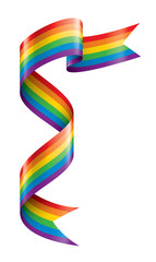 Vector a rainbow flag waving on white background