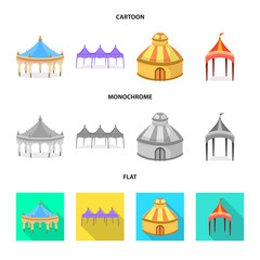 Fototapeta premium Vector illustration of roof and folding symbol. Collection of roof and architecture stock symbol for web.