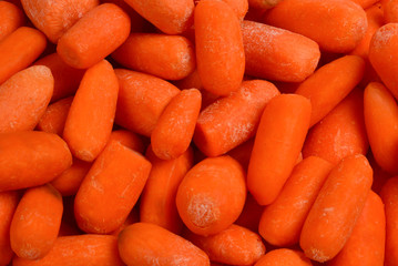 Little fresh carrots as a background. Snack.