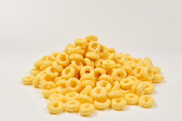 Crispy flakes on a white background.