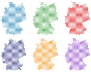 Fototapeta na wymiar Karten von Deutschland auf einfachem Kreuzstich