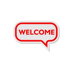Red Welcome sign