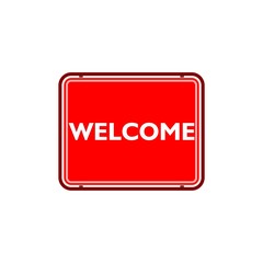 Red Welcome sign