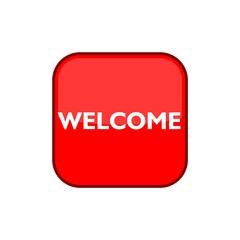 Red Welcome sign