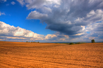 Ploughed field at late summer