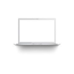 White laptop mockup with blank screen