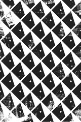 Grunge abstract isometric pattern. Vertical black and white backdrop.