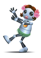 little robot dance wearing hula skirt