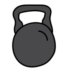 Kettlebell icon, doodle design vector