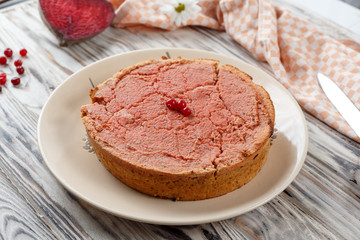 homemade pie with beetroot 