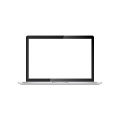 Realistic laptop incline 90 degree vector illustration isolated on white background.