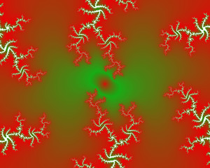 Phosphorescent fractal, abstract decorative flowery design