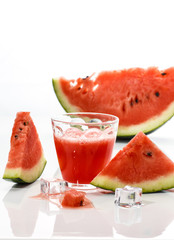 Fresh watermelon and watermelon juice