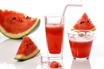 Fresh watermelon and watermelon juice