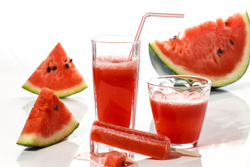 Fresh watermelon and watermelon juice