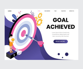Isometric Artwork Concept of Goal Achieved