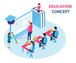 Isometric Artwork Concept of Education Concept