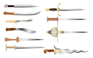 Daggers - a set of cold weapons of different countries and epochs
