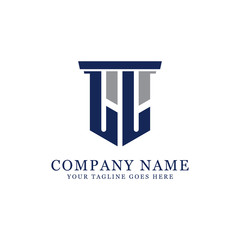 Simple Letter LL logo Design vector, can be used initial name, finance, law, business,art,