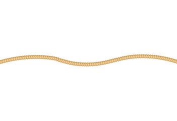 Nautical rope or twisted cord vector illustration isolated on white background.