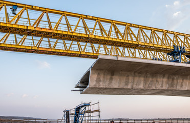 Crown Princess Mary bridge and a construcion crane
