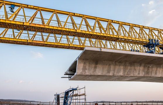 Crown Princess Mary Bridge And A Construcion Crane