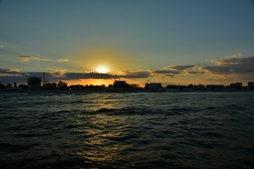 Fototapeta premium sunset in the resort of Mamaia - Romania