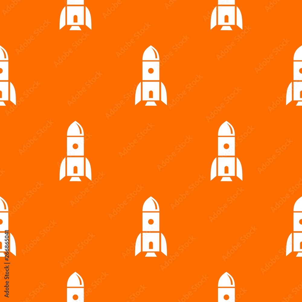 Poster rocket astronomy pattern vector orange for any web design best