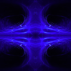 blue circular wave glow. kaleidoscope lighting effect.