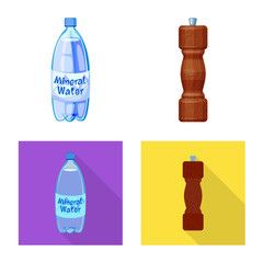 Isolated object of cooking and sea symbol. Collection of cooking and baking   stock vector illustration.