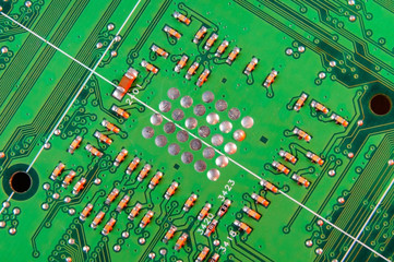 Electronic board wallpaper, Motherboard digital chip. Tech science background.