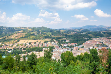 Fototapeta na wymiar panoramic view to San Severino Marche Italy