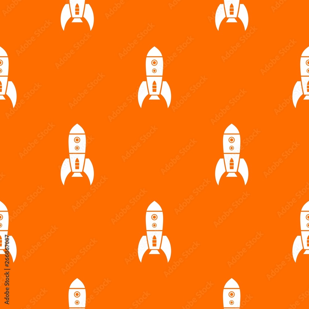 Poster rocket retro pattern vector orange for any web design best