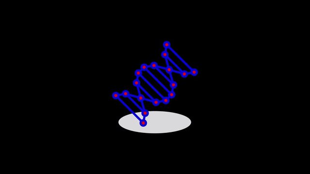 Genetics icon animation on black background.Video animation. 4K resolution.