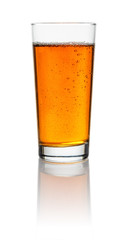 A glass with iced tea on a white background