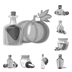 Isolated object of nutrition and organics symbol. Set of nutrition and glass  stock symbol for web.