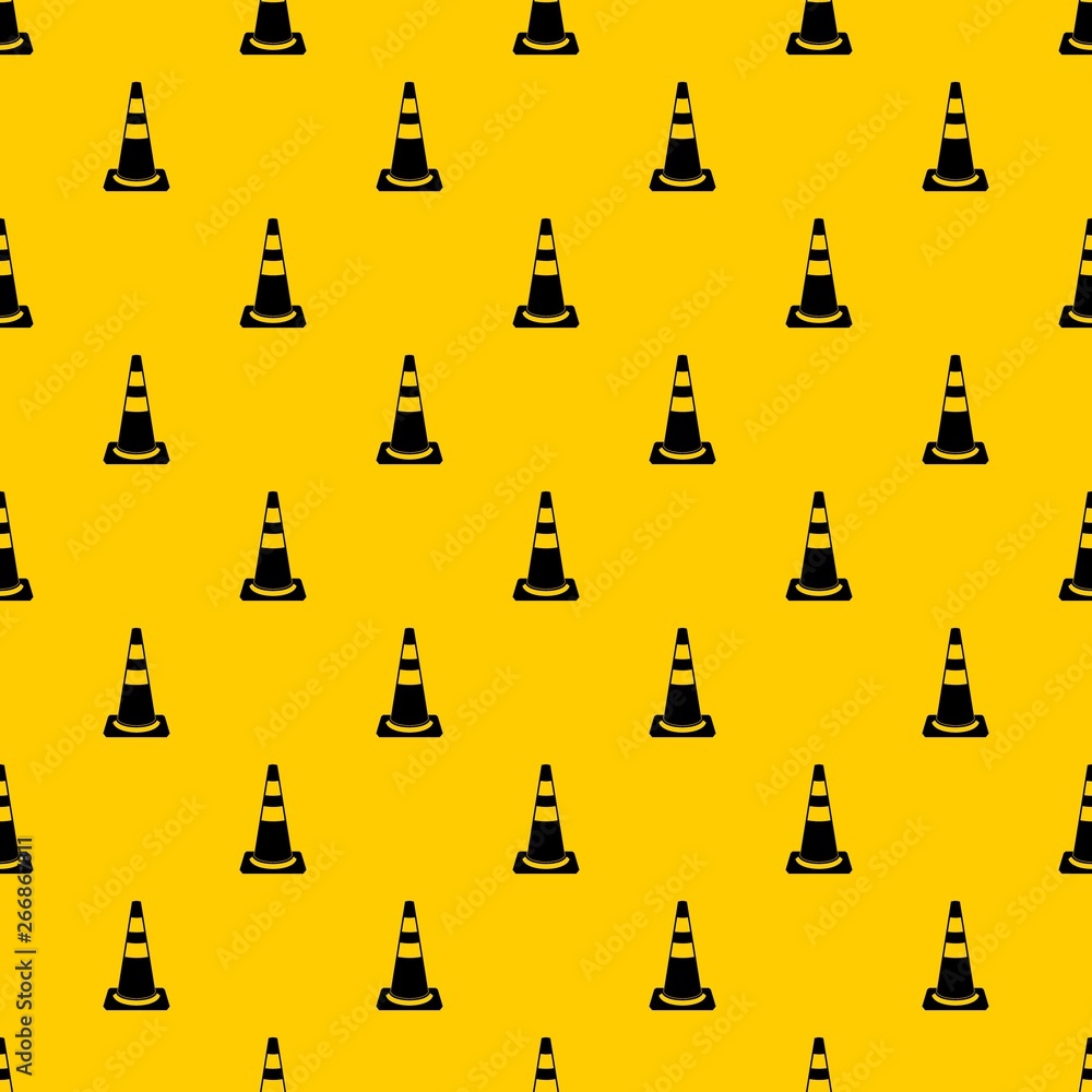 Aufkleber traffic cone pattern seamless vector repeat geometric yellow for any design
