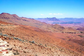 Fototapeta na wymiar A beautiful mountain landscape, a geological wonder . Atlas Mountains, Morocco.