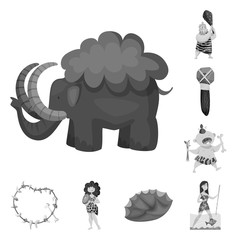 Isolated object of survival   and history  symbol. Collection of survival   and prehistory stock vector illustration.