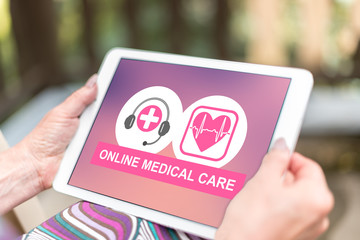 Online medical care concept on a tablet