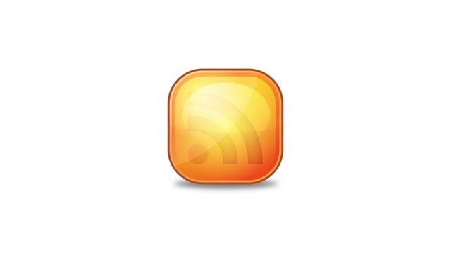Rss Icon Animation Loop/ 4k animation of an rss technology icon feed loop, with glossy effect