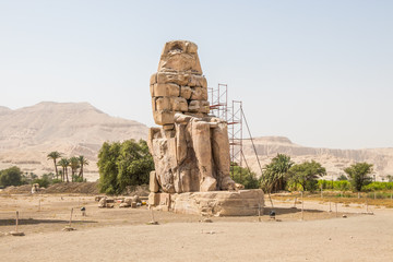 Ancient Colossi of Memnon in Luxor, Egypt