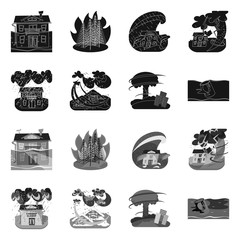 Isolated object of weather and distress logo. Collection of weather and crash stock symbol for web.