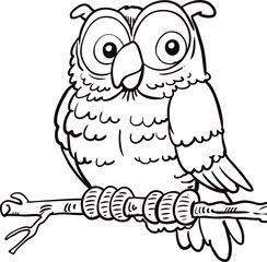 Owl drawn Black & White